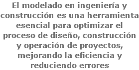 El modelado en ingeniería y construcción es una herramienta esencial para optimizar el proceso de diseño, construcción y operación de proyectos, mejorando la eficiencia y reduciendo errores