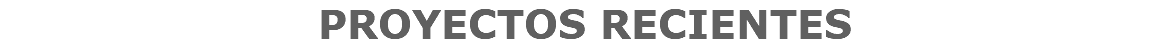 PROYECTOS RECIENTES